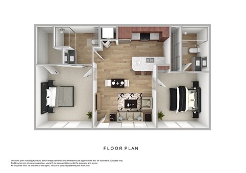 this is a 3d floor plan of a 2100 sq ft apartment